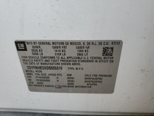 3GYFNHE3XDS655319 - 2013 CADILLAC SRX PERFORMANCE COLLECTION Biały zdjęcie 13