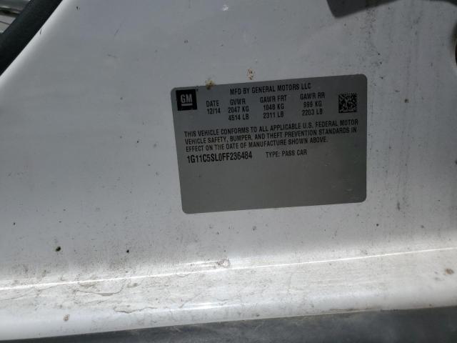 1G11C5SL0FF236484 - 2015 CHEVROLET MALIBU 1LT WHITE photo 12