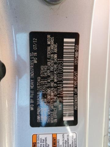 JF1ZNAA13D1708531 - 2013 TOYOTA SCION FR-S ვერცხლისფერი ფოტო 12