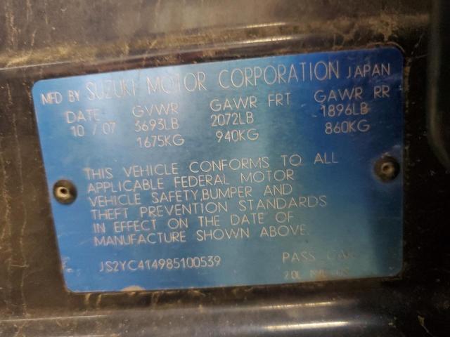 JS2YC414985100539 - 2008 SUZUKI SX4 BLUE photo 12