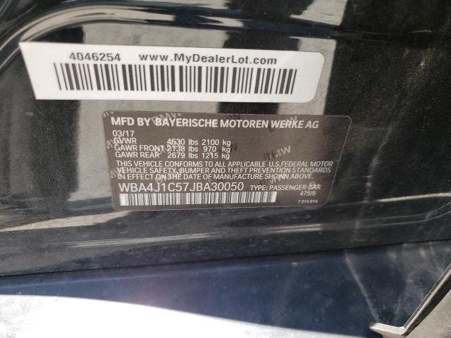 WBA4J1C57JBA30050 - 2018 BMW 430I GRAN COUPE BLACK photo 12