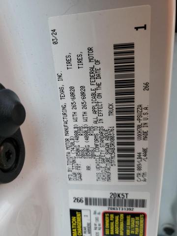 5TFMC5AB3RX003761 - 2024 TOYOTA TUNDRA CREWMAX PLATINUM WHITE photo 12