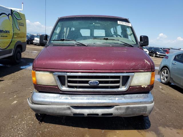 1FBNE31L26HA16300 - 2006 FORD ECONOLINE E350 SUPER DUTY WAGON MAROON photo 5