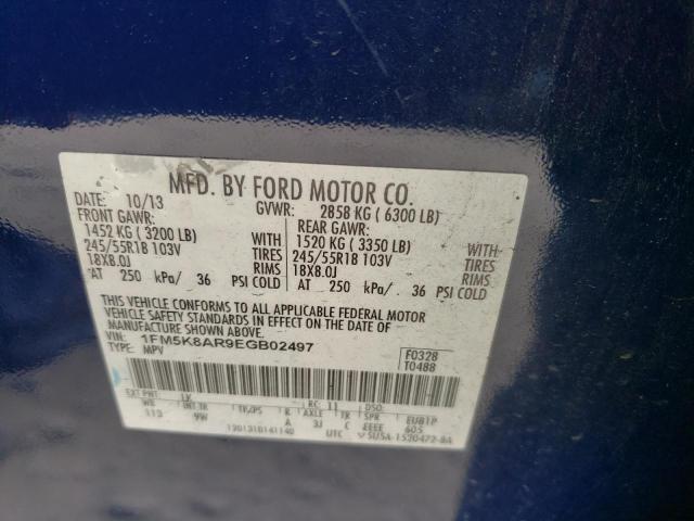 1FM5K8AR9EGB02497 - 2014 FORD EXPLORER POLICE INTERCEPTOR 蓝色 照片 13