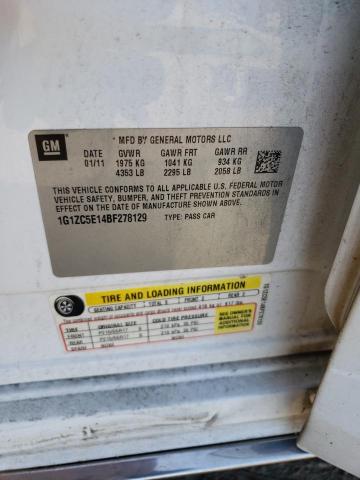 1G1ZC5E14BF278129 - 2011 CHEVROLET MALIBU 1LT 白色 照片 13