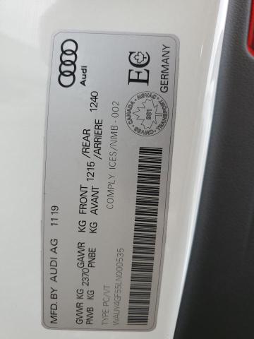 WAUY4GF55LN000535 - 2020 AUDI S5 PRESTIGE 白色 照片 12