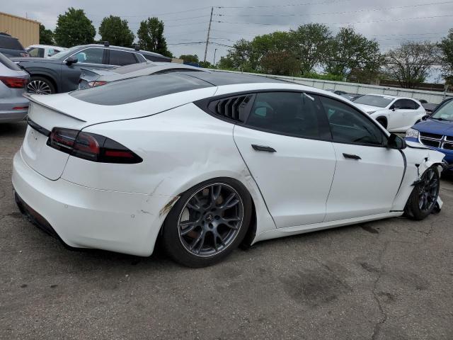 5YJSA1E58NF478661 - 2022 TESLA MODEL S Biały zdjęcie 3
