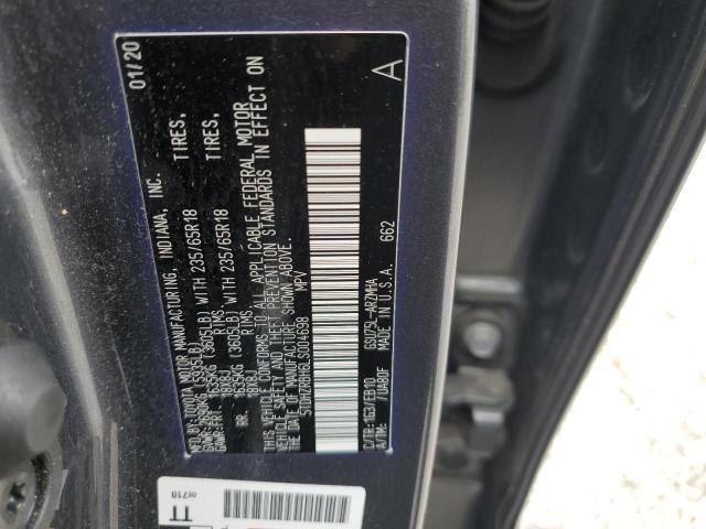 5TDHZRBH6LS004698 - 2020 TOYOTA HIGHLANDER XLE GRAY photo 13