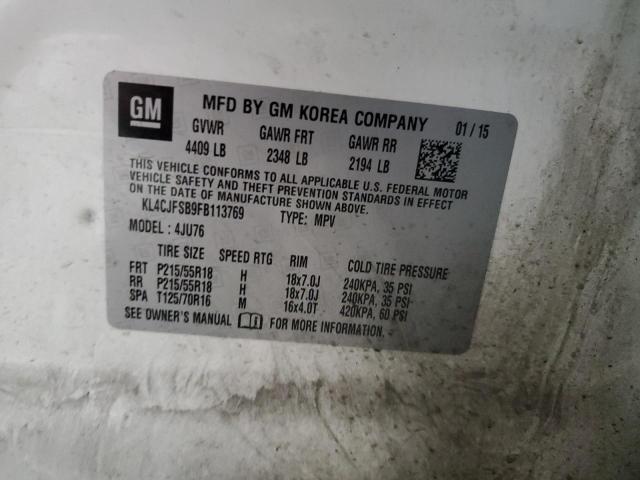 KL4CJFSB9FB113769 - 2015 BUICK ENCORE CONVENIENCE 白色 照片 12