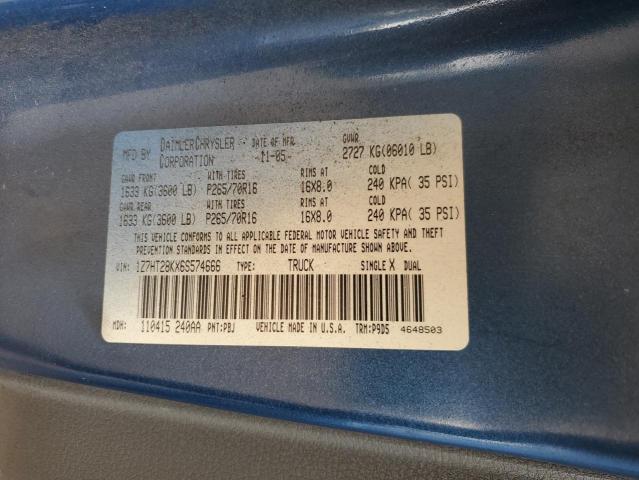 1Z7HT28KX6S574666 - 2006 MITSUBISHI RAIDER LS BLUE photo 12