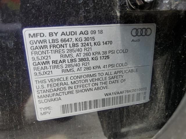 WA1VAAF75KD010073 - 2019 AUDI Q7 PRESTIGE 黑色 照片 14