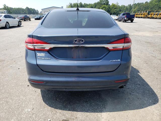 3FA6P0UU4JR235799 - 2018 FORD FUSION S HYBRID BLUE photo 6