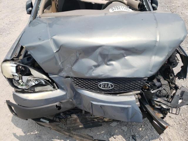 KNADE123676194084 - 2007 KIA RIO BASE GRAY photo 11