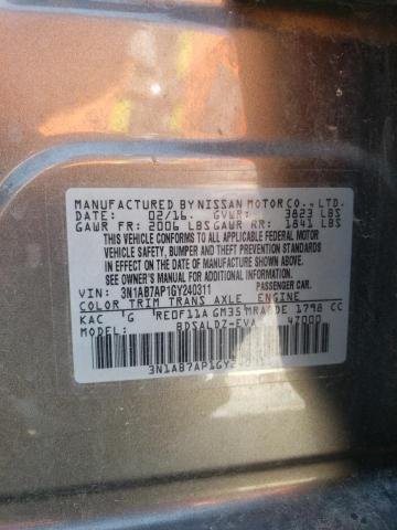 3N1AB7AP1GY240311 - 2016 NISSAN SENTRA S GRAY photo 12