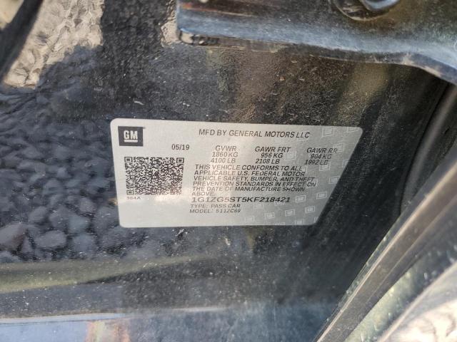 1G1ZG5ST5KF218421 - 2019 CHEVROLET MALIBU RS BLACK photo 12