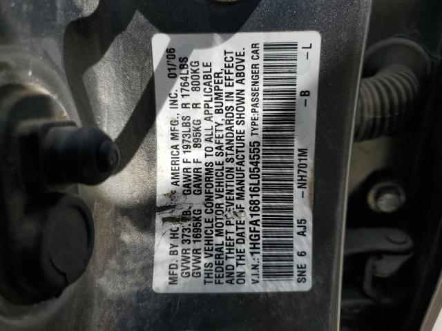 1HGFA16816L054555 - 2006 HONDA CIVIC EX CHARCOAL photo 12