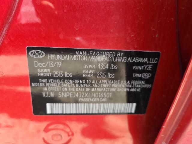 5NPEJ4J2XLH016501 - 2020 HYUNDAI SONATA SEL PLUS RED photo 13