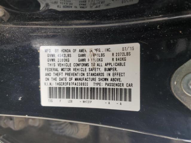 1HGCR3F87FA038900 - 2015 HONDA ACCORD EXL BLACK photo 12