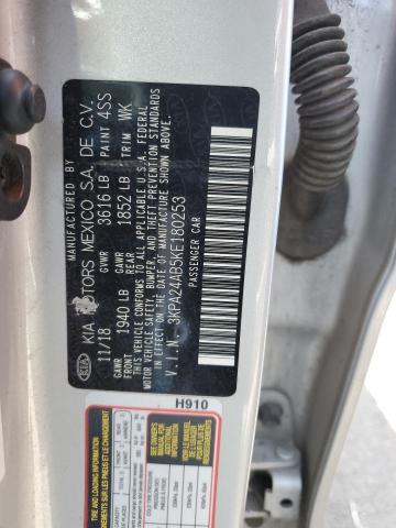 3KPA24AB5KE180253 - 2019 KIA RIO S SILVER photo 12