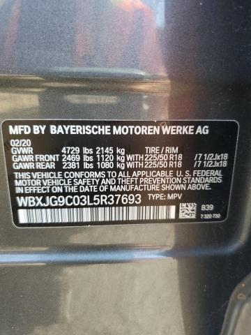 WBXJG9C03L5R37693 - 2020 BMW X1 XDRIVE28I CHARCOAL photo 13