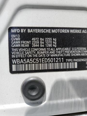 WBA5A5C51ED501211 - 2014 BMW 528 I WHITE photo 12