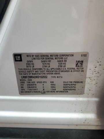 LRBFZMR43ND162832 - 2022 BUICK ENVISION PREFERRED WHITE photo 13