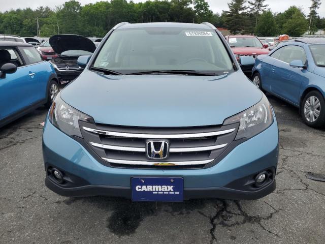 2HKRM4H73EH665182 - 2014 HONDA CR-V EXL BLUE photo 5