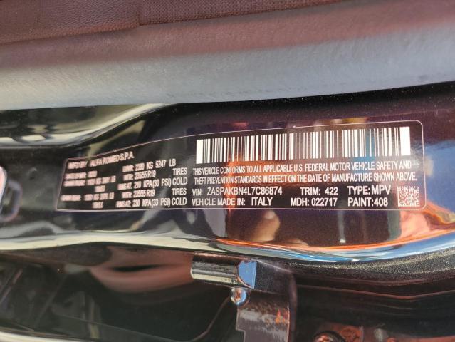 ZASPAKBN4L7C86874 - 2020 ALFA ROMEO STELVIO TI 黑色 照片 12