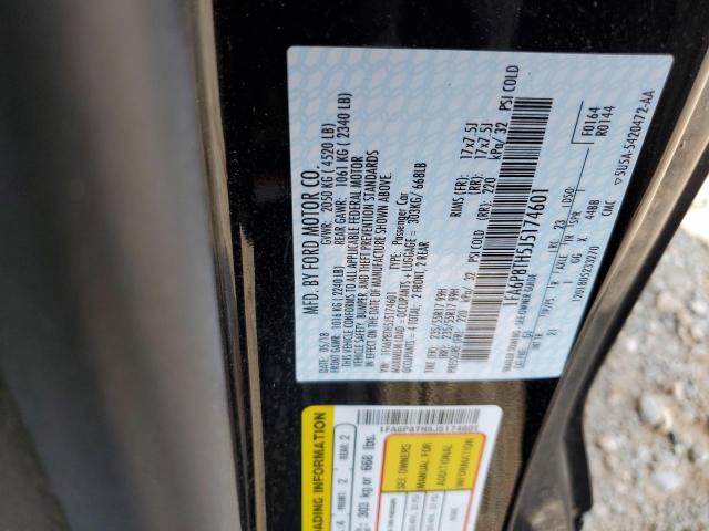 1FA6P8TH5J5174601 - 2018 FORD MUSTANG BLACK photo 12