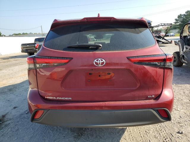 5TDGZRAH4NS551310 - 2022 TOYOTA HIGHLANDER XLE Կարմիր լուսանկար 6