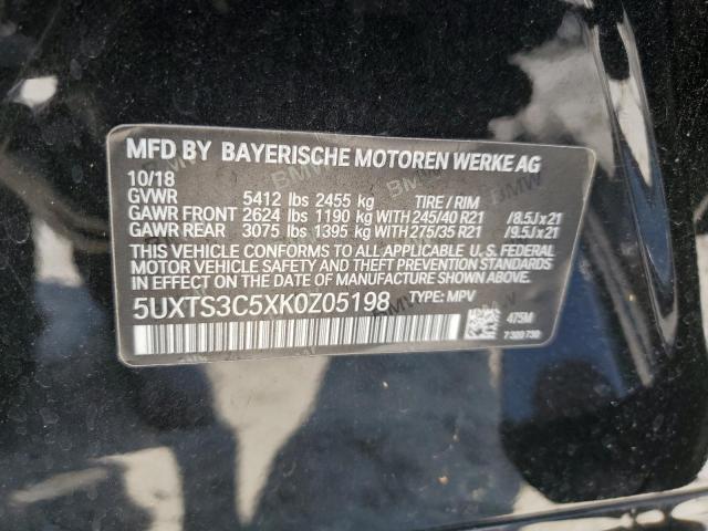 5UXTS3C5XK0Z05198 - 2019 BMW X3 XDRIVEM40I Siyah fotoğraf 14