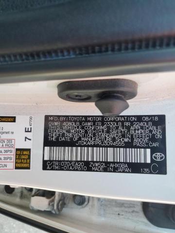 JTDKARFP9J3094555 - 2018 TOYOTA PRIUS PRIM 白色 照片 12