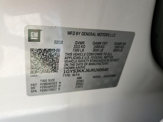 1GYS3KKJ6JR260640 - 2018 CADILLAC ESCALADE ESV PLATINUM თეთრი ფოტო 13