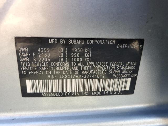 4S3GTAA67J3741812 - 2018 SUBARU IMPREZA SILVER photo 12