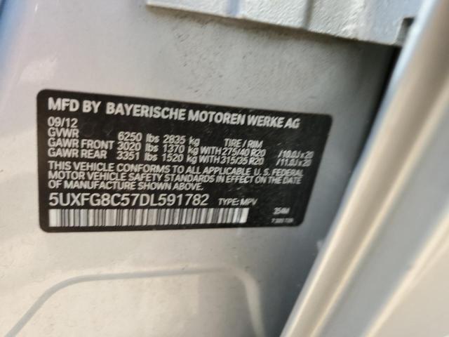 5UXFG8C57DL591782 - 2013 BMW X6 XDRIVE50I SILVER photo 13