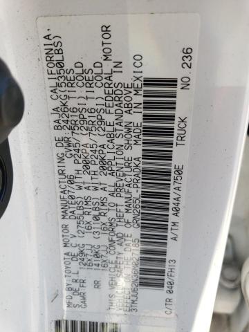 3TMJU62N36M027185 - 2006 TOYOTA TACOMA DOUBLE CAB PRERUNNER WHITE photo 12