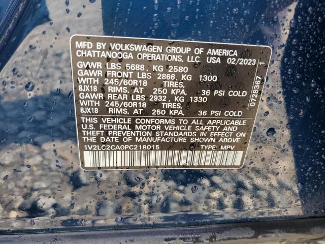 1V2LC2CA0PC218015 - 2023 VOLKSWAGEN ATLAS CROS SE BLUE photo 13