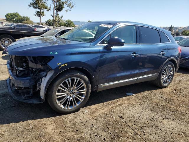 2LMPJ6LP6HBL37547 - 2017 LINCOLN MKX RESERVE BLUE photo 1
