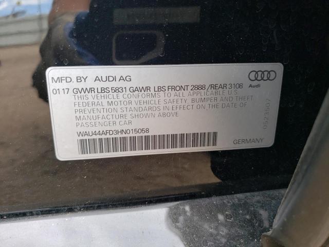 WAU44AFD3HN015058 - 2017 AUDI A8 L QUATTRO BLACK photo 12