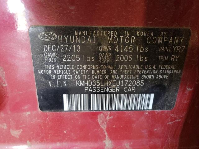 KMHD35LHXEU172085 - 2014 HYUNDAI ELANTRA GT RED photo 12