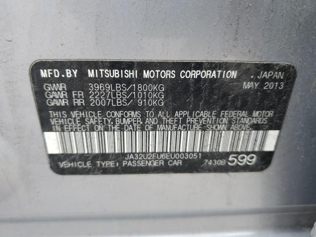 JA32U2FU6EU003051 - 2014 MITSUBISHI LANCER ES/ES SPORT SILVER photo 13