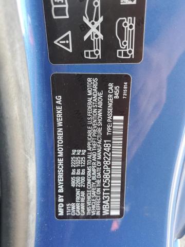 WBA3T1C58GP822481 - 2016 BMW 428 XI SULEV BLUE photo 12