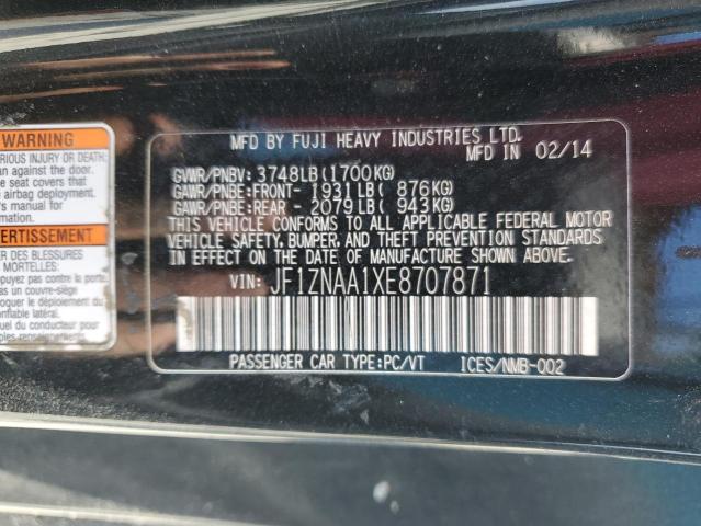 JF1ZNAA1XE8707871 - 2014 TOYOTA SCION FR-S BLACK photo 12