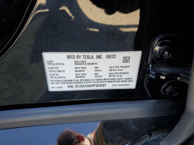 5YJSA1E64PF524207 - 2023 TESLA MODEL S BLACK photo 12