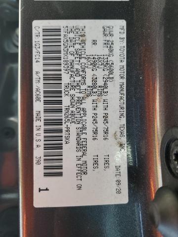 5TFAX5GN3MX189397 - 2021 TOYOTA TACOMA DOUBLE CAB GRAY photo 12