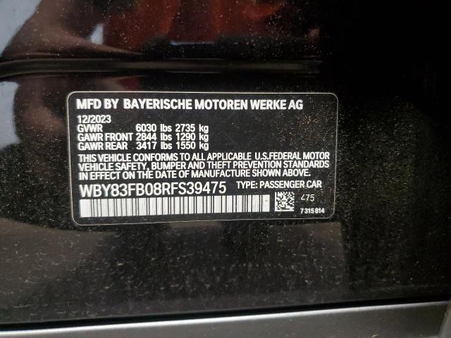 WBY83FB08RFS39475 - 2024 BMW I4 XDRIVE 40 BLACK photo 12