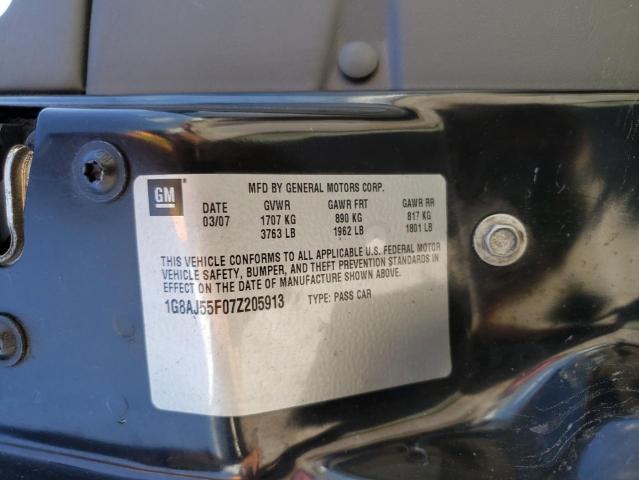 1G8AJ55F07Z205913 - 2007 SATURN ION LEVEL 2 ვერცხლისფერი ფოტო 12