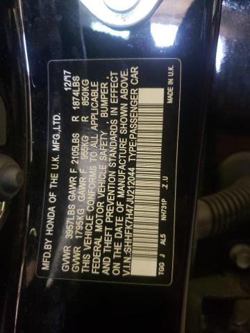 SHHFK7H47JU212044 - 2018 HONDA CIVIC SPORT 黑色 照片 12