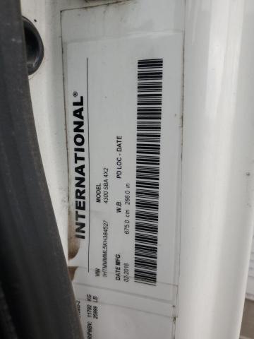 1HTMMMML5KH384527 - 2019 INTERNATIONAL 4000 4300 თეთრი ფოტო 13