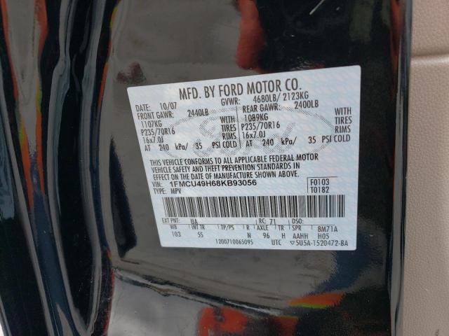 1FMCU49H68KB93056 - 2008 FORD ESCAPE HEV BLACK photo 12